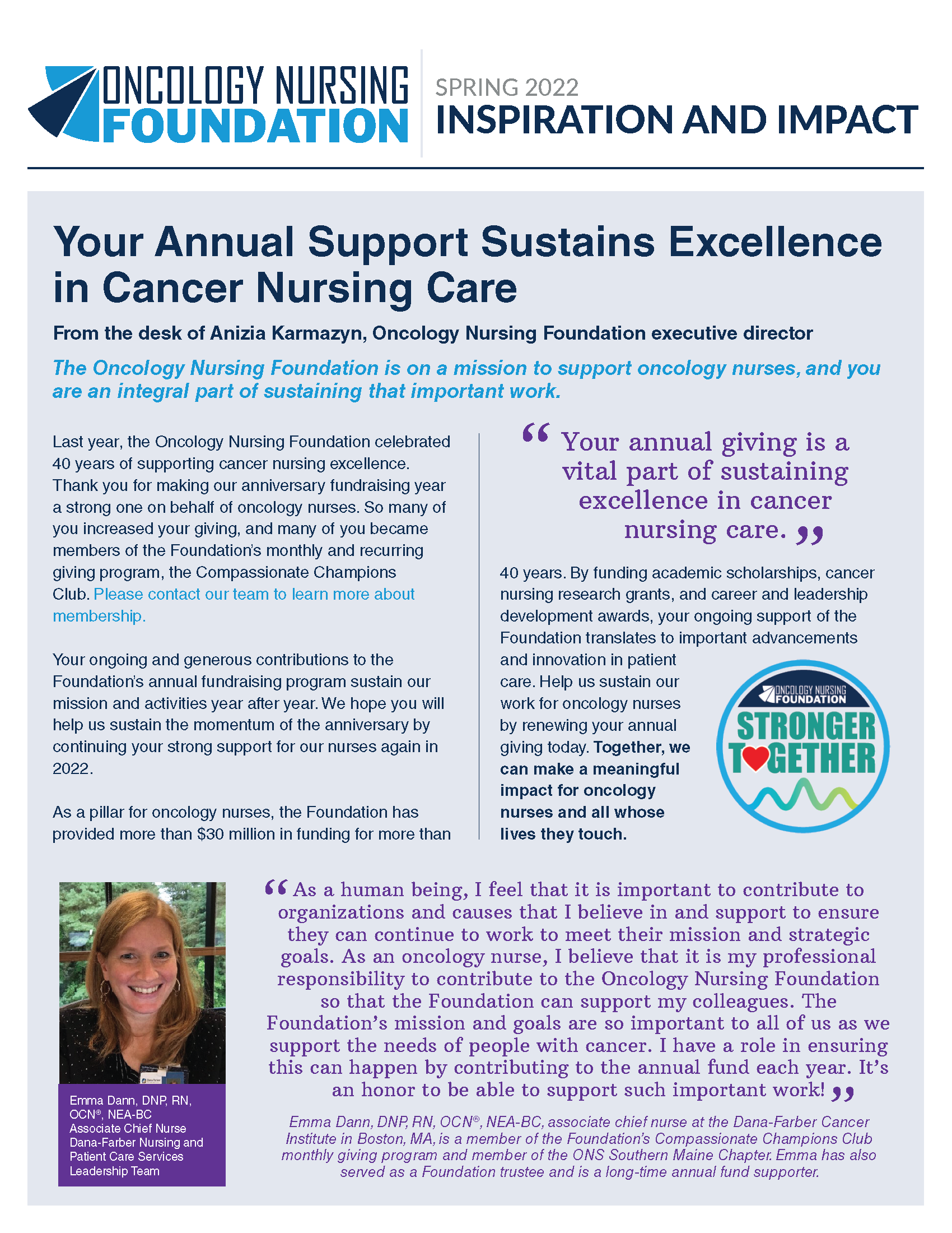 Newsletters | Oncology Nursing Foundation | Oncology Nursing Foundation